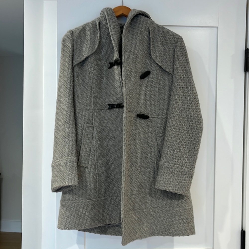 Jessica Simpson hooded grey pea coat